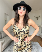 Robe Maxi en Soie Imprimé Léopard